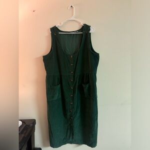 Vintage Two Twenty Collection Corduroy Button Front Dress XL